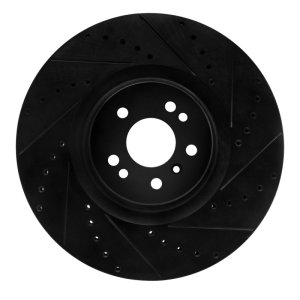 Mercedes-Benz GL320 Brake Rotor (1) - Front Right - R1 Concepts - Drilled & Slotted - Black - `07-`09
